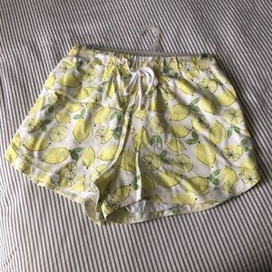 Lemon shorts that tie in the front